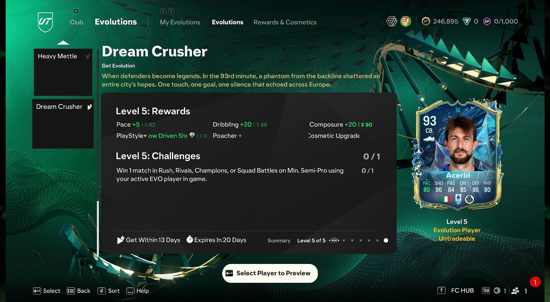 Dream Crusher EVO upgrade levels (Image via EA Sports)